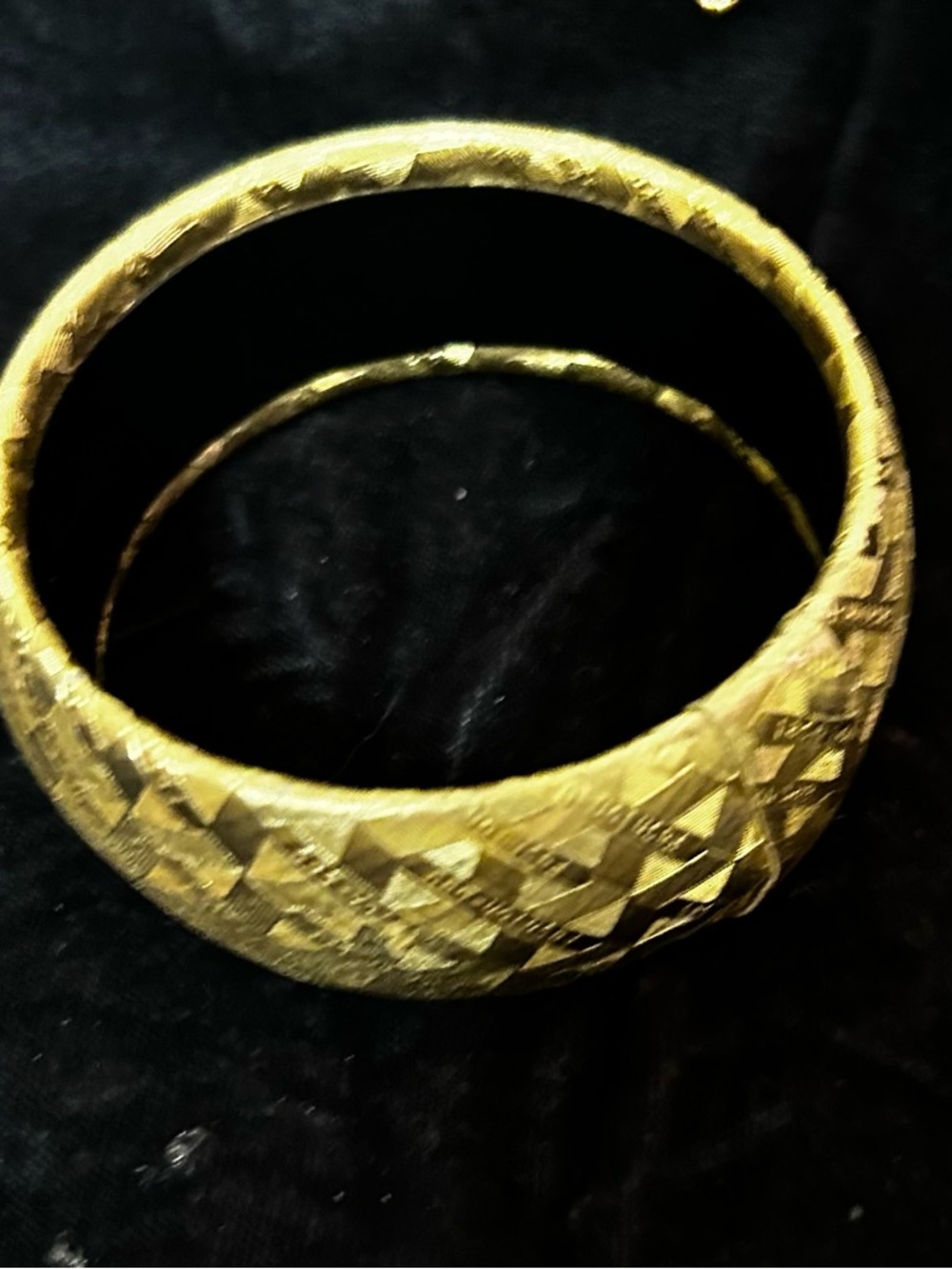 Gold-Tone Textured Bangle Bracelet - Classic Women's Jewelry